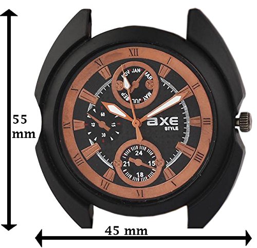 axe style x1166ms black analog watch for men