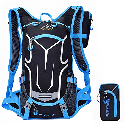 ONEPACK Cycling Backpack,18L Water-resistant Breathable Cycling Bicycle Bike Shoulder Backpack Ultralight Outdoor Sports Riding Travel Mountaineering Hydration Water Bag with Rain Cover（Blue)