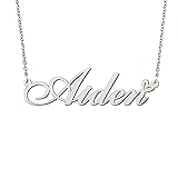 BYBWBL Aiden Name Pendant Necklace Silver Color