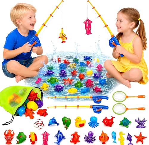 CozyBomB Fishing Toy Bath Toy Magnetic Fishing Toy Vov Waterproof Floating Toy in the Bathtub Learning Play Set for Learning to Fish - Teaching and Learning
