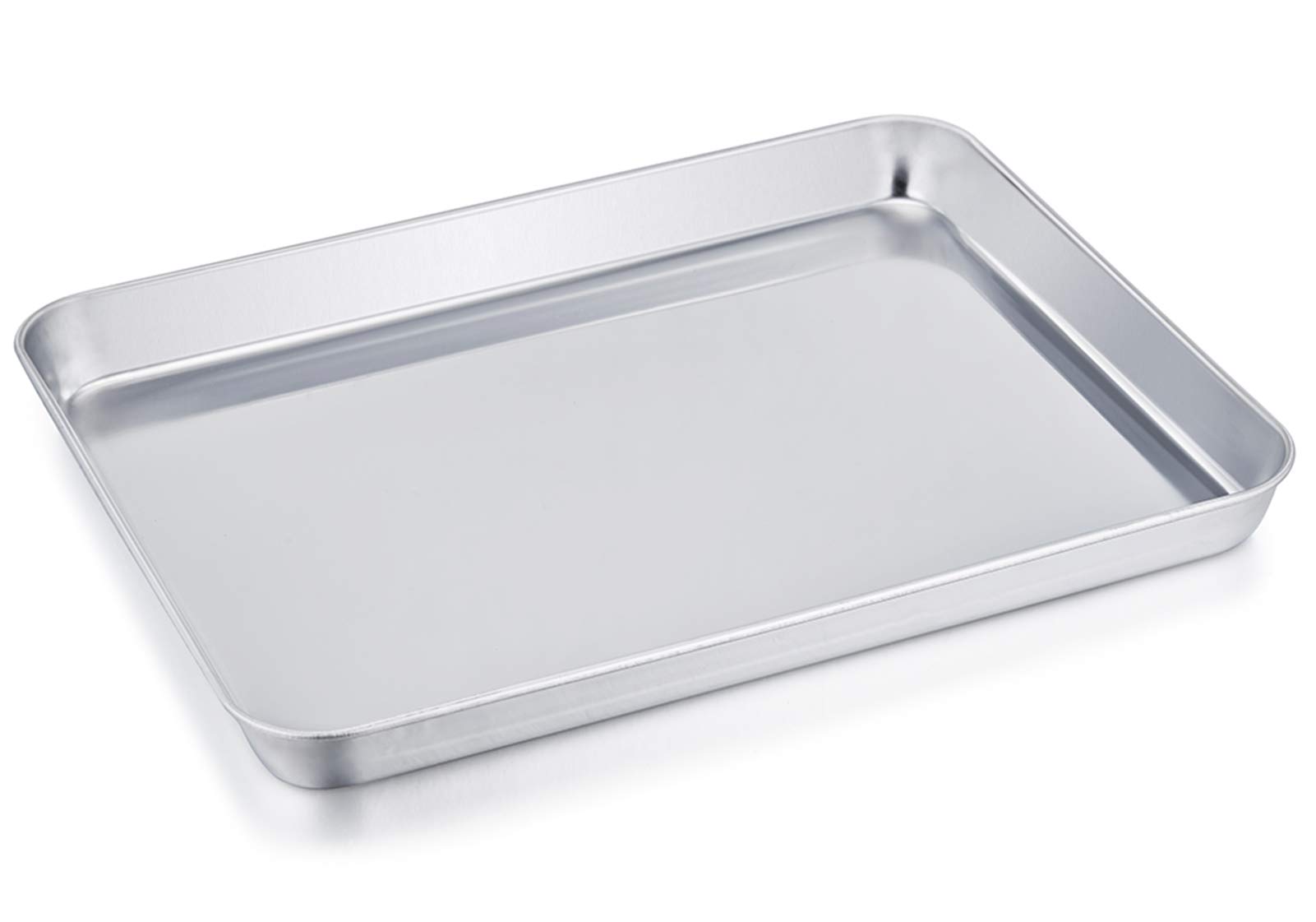 Mini Oven Tray, Stainless Steel Small Baking Tray, 26.4x20.4x2.5cm, Non Toxic & Healthy, Mirror Finish & Rust Proof, Easy Clean & Dishwasher Safe