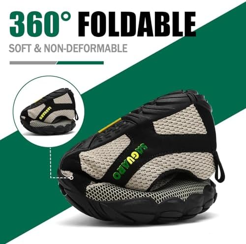 Barefoot Shoes Uomo Donna Scarpe Barefoot Minimaliste Scarpe a Piedi Nudi Antiscivolo Scarpe Trail Running Leggere Scarpe Dita Cachi,Gr.42