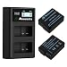 Powerextra 2 Pack Replacement Panasonic DMW-BLC12 Battery and Smart Dual USB Charger with LCD Display for Panasonic Lumix DMC-FZ200, DMC-FZ1000, DMC-G5, DMC-G6, DMC-G7, DMC-GX8, DMC-G85, DMC-GH2 primary