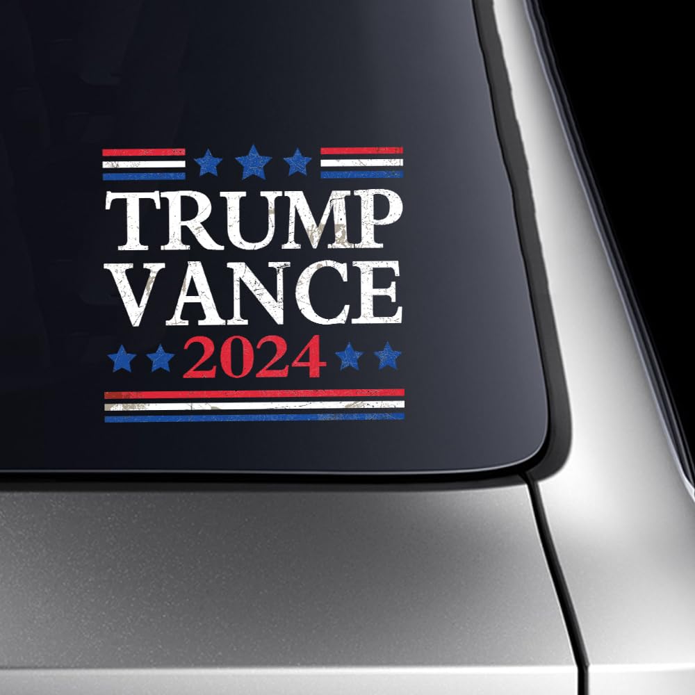 Photo 1 of **5pack**Dreothy 2Pack Trump Vance 2024 Stickers Double Sided Donald Trump JD Vance President Stickers for Car Window Decals Laptop Motorcycle Bumper Stickers (Style 1)