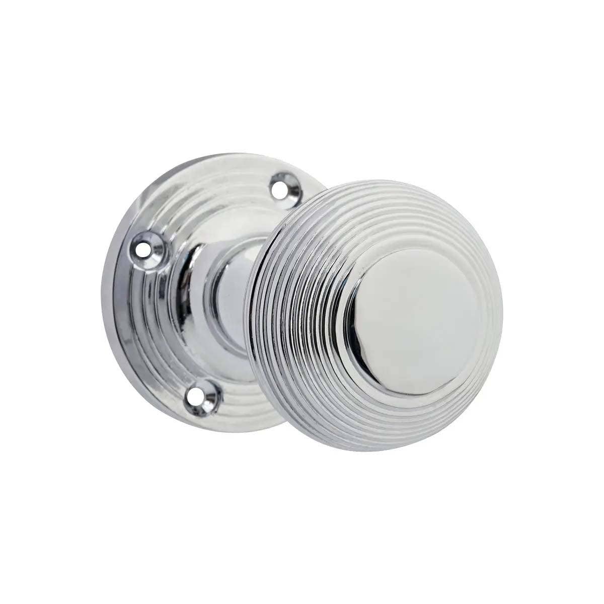 Designer Levers - Beehive Mortice Door Knob - Polished Chrome - Pair