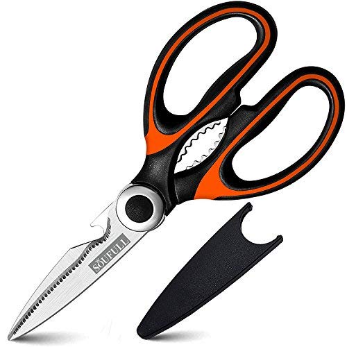 Kitchen shears- Soufull Multifunctional Stainless Steel Poultry Scissors for Poultry Meat Vegetables Herbs BBQ Open Jars and Nut Cracker -Kitchen Scissors for Kitchen - Thumbnail 7