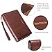 Teemzone Men Genuine Leather Clutch Bag RFID Blocking Large Zip Clutch Wallet