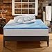 Sleep Innovations Dual Layer 4 Inch Memory Foam Mattress Topper, California King Size, Medium Support, 2 Inch Cooling Gel Memory Foam Plus 2 Inch Pillow Top Cover