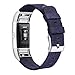 bayite Canvas Bands Compatible Fitbit Charge 2, Soft Classic Replacement Wristband Straps Women Men, Navy Blue Small