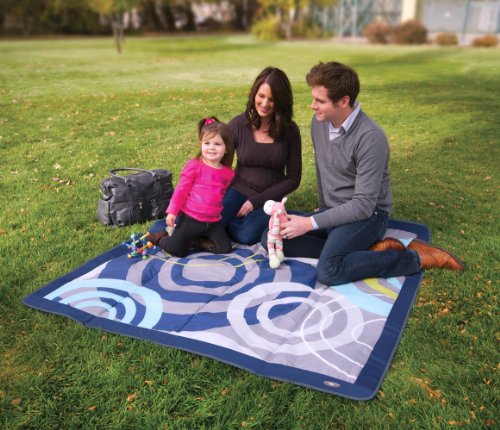 image for JJ Cole Outdoor Blanket, Blue Orbit, 5' x 5', baby-boys
