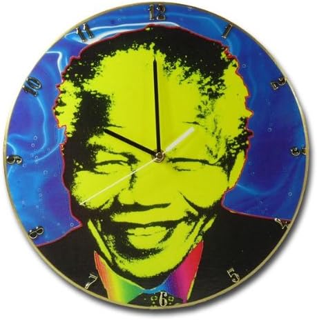 African Attitude LP wall clock Nelson Mandela, blue