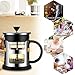French Press Coffee Maker, FlatLED Coffee/Tea Maker, 304 Grade Stainless Steel Filter, 3 Level Filtration System, Heat Resistant High Borosilicate Glass, Protecting Black Base & handle (20 oz)