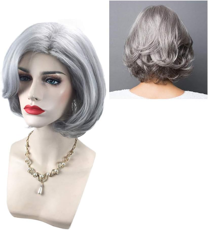Beaupretty Short Curly Grey Wig for Women Natural Looking Haircut Wig Cover Comfortable Breathable Party Cosplay Hair Accessory - Image 5