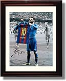 Framed Lionel Messi Autograph Replica Print - #10 Jersey - Spanish Club Barcelona