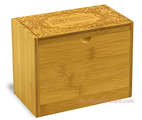 4x6in Recipe Box by Cookbook People Bamboo for Recipe Index Cards Personalized Engraved with Name (Paisley Bamboo)