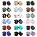 Evevil Wood Mixed Stone Ear Plugs Ear Gauges Double Flared Saddle Stretching Gauge Expander (18 Pairs/36 Pieces,00g-14mm)