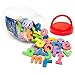 Roscoe Learning Magnetic Letters and Numbers- 130 Foam ABC Magnets with Storage Container