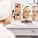 Makeup Vanity Cosmetic Magnifying Mirror with 22 LED lighted 180° Free Rotation Tri-fold Portable Touch Screen Dimmer Rose Gold Color Beauty Mirror for Males & Females
