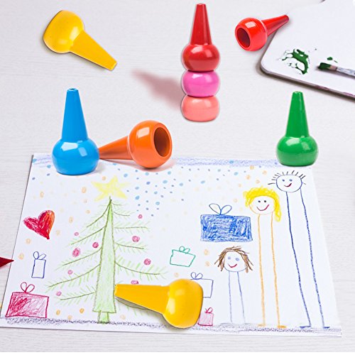 MERIT OCEAN Toddler Crayons,12 Colors 3D Palm-grip Crayons and 6 Regular Crayons Non-Toxic Washable Finger Paint Crayons Stackable Sticks Toys for Babies,Toddlers,Kids,Children,Boys and Girls