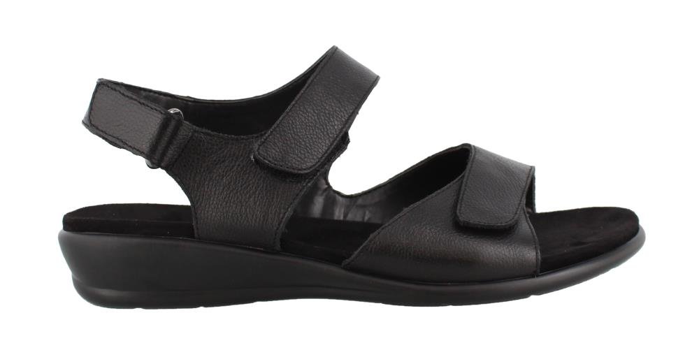 Easy Spirit Women’s Hartwell Casual Sandal, Black Leather 001, 12 W