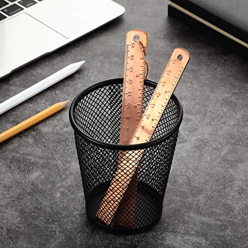 eBoot 2 Pack 6 Inch Brass Ruler Stainless Steel Ruler, Office School Supplies Ruler Rose Gold Measuring Tool (Rose Gold)