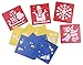 Shapenty Assorted Colors Creative Plastic Christmas Trees Reindeer Boots Angel Snowflake Santa Claus Drawing Painting Stencil Templates for Kids Crafts, 12PCS