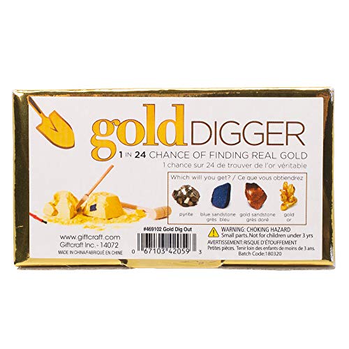image for Giftcraft Novelty Gold-Tone Bar 4 x 2 Inch Sandstone Surprise Dig Out 