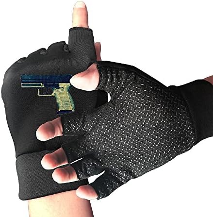 Xcjycd Gun Mens Fingerless Gloves Cycling Weightlifting Workout Bike Yoga Arthritis Gloves For Women