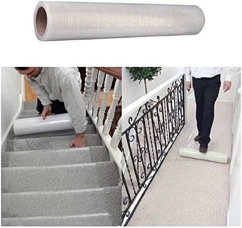 U-EXCEL Carpet Protector Roll. Clear Self Adhesive Protective Film - 600mm x 25m When Painting, Decorating Or Just Protecting Your Furniture Quality Protection.