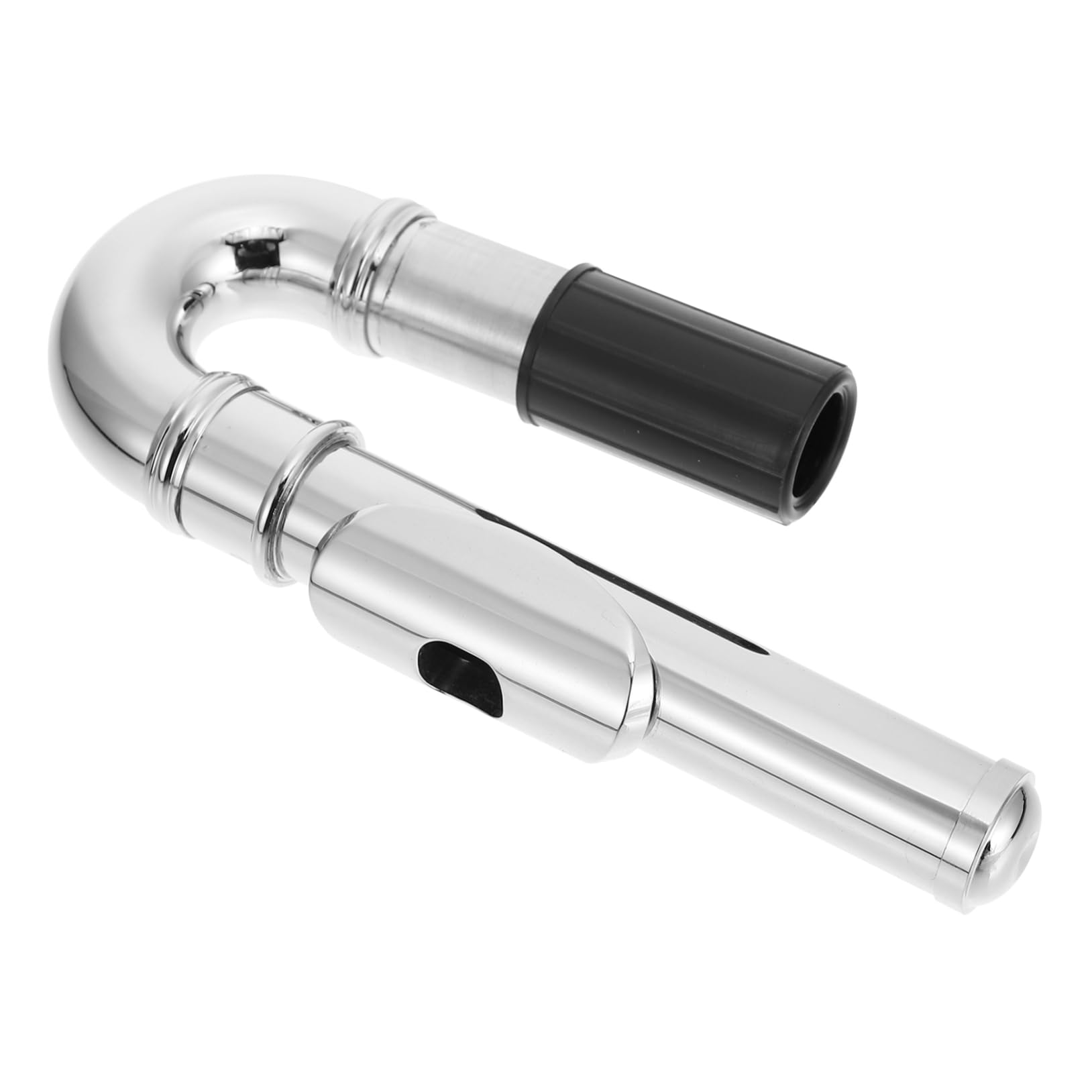 1pc Flute Mouthpiece Flute Head Flute Curved Mouthpiece Flute Head Flute Curved Headjoint Practical Manual Head Metal Component Nickel Plated Silver Plated