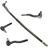 TRQ Front Driver &amp; Passenger Side Inner &amp; Outer Steering Kit Drag Link Tie | For 2007-2017 Jeep Wrangler 2018 Wrangler JK
