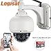 Logisaf 2.0 MegaPixel 1080P Pan/Tilt/Zoom PTZ Wireless WiFi IP Camera Network Outdoor Waterproof Dome Security Surveillance 16G Micro SD Card Built-in, 1920x1080 Resolution