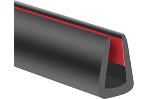 YANRUIPRO Rubber Edge Trim, 1/4" Self Adhesive Flexible U Channel Edge Protecter for Sheet Metal, Glass, Flexiglass and Plywood, Fit for 7/32"-9/32" Width Edge, Black Color, 20Ft, EPDM Material