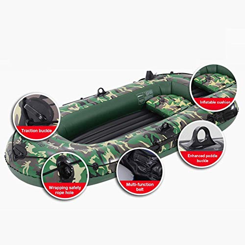 2-4 Personen Schlauchboot, 10ft Schlauchboot Floß, langlebiges 3-Lagen PVC Schlauchboot Set mit Paddel Luftpumpe… – Bild 6