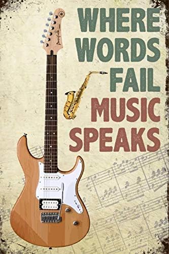 Music Musician Guitar Instrumentalist Vintage Style Retro Metal Sign Wall Plaque