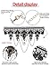Tatuo Lace Choker Black Beads Pendant Chain Bracelet Vampire Style Earrings for Halloween Costume Women Girls Favor