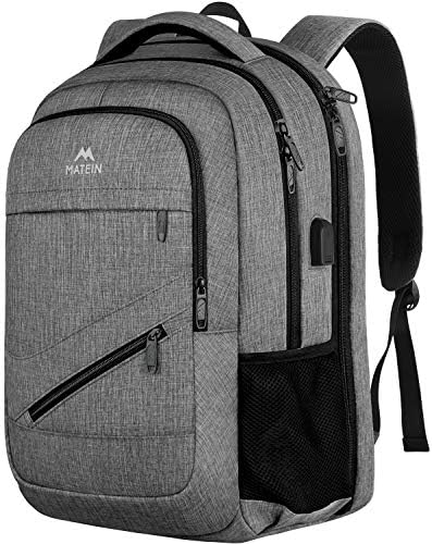 Travel Laptop Backpack,TSA Large Travel Backpack for Women Men, 17 Inch Business Flight Approved Carry On Backpack with USB Charger Port and Luggage Sleeve, MATEIN Durable College School Bookbag,Grey 1 Travel Laptop Backpack,TSA Large Travel Backpack for Women Men, 17 Inch Business Flight Approved Carry On Backpack with USB Charger Port and Luggage Sleeve, MATEIN Durable College School Bookbag,Grey