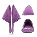 Sunshine Code Women's Memory Foam Cotton Washable Slippers with Matching Travel Bag for Home Hotel Spa Bedroom, L, Purple