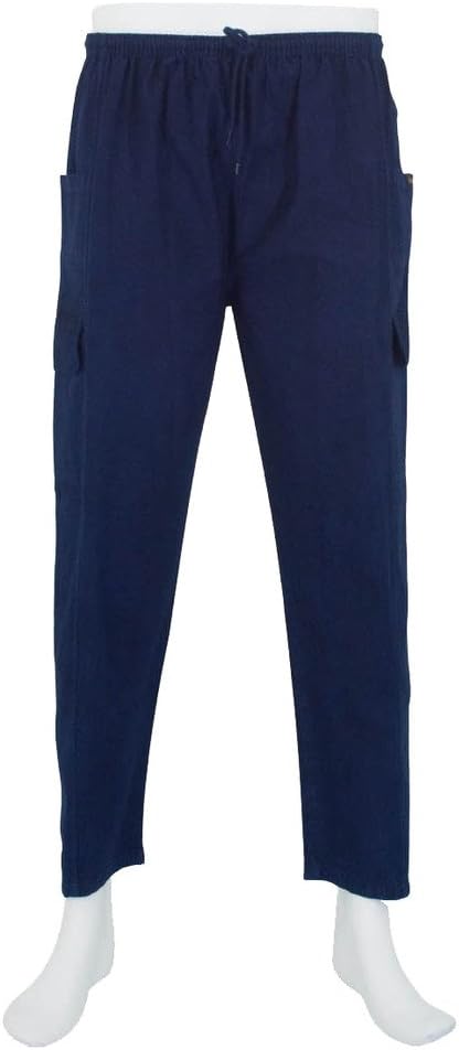 Malime Men's Yoga Kung Fu Tai Chi Pants Navy Blue Medium