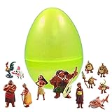 Coolinko 1 Toy Filled Jumbo Easter Egg with 12 Moana Figurines Inside - Find Your Favorite - Prefilled to Save You Time - Perfect for Disney Lovers - Durable Egg and Assortment of Moana Characters