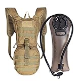 Unigear Tactical Hydration Pack Backpack 900D with 2.5L Bladder for Hiking, Biking, Running, Walking and Climbing(TAN-New)