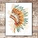 Native American Headdress Decor Wall Art Print - Unframed - 8x10 | Office Wall Décor | Kitchen Wall Décor