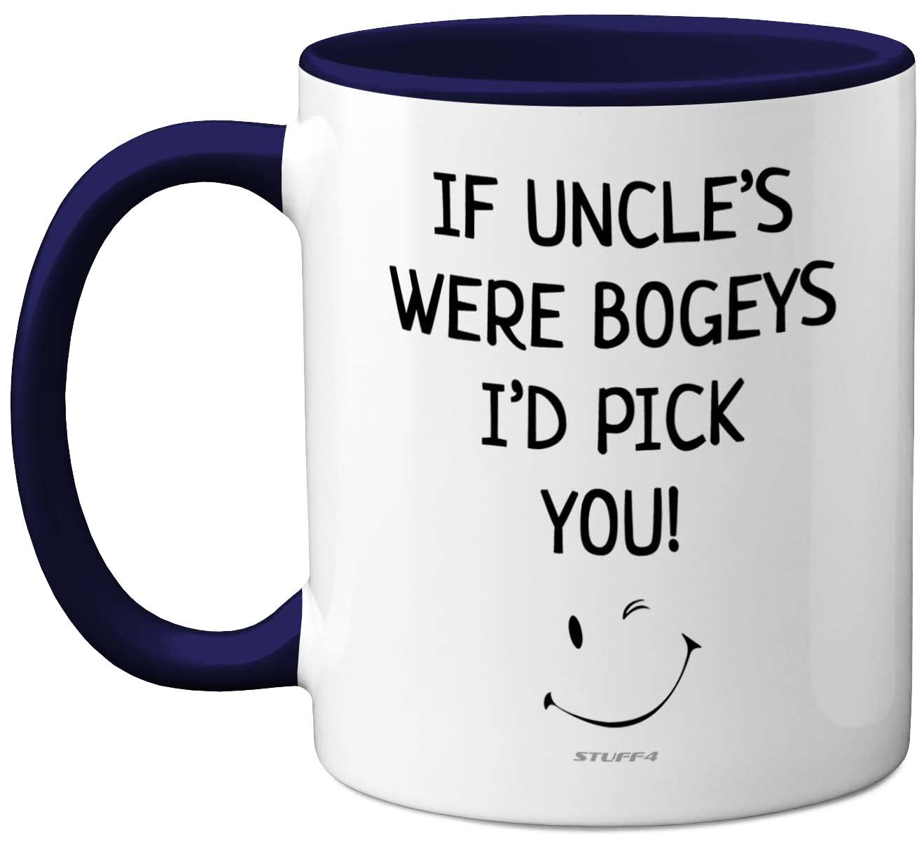 Stuff4 Uncle Mug - Uncle Birthday, Fathers Day Mug Gifts, Christmas, Gifts from Nephew Niece, Cute Funny 11oz Ceramic Dishwasher Safe Navy Blue Coffee Cup Made in UK