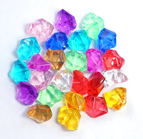 ALL in ONE Acrylic Crystal Ice Rock Cube for DIY Craft Vase Fillers Table Scatter Birthday Event Wedding Decoration (Multicolor)