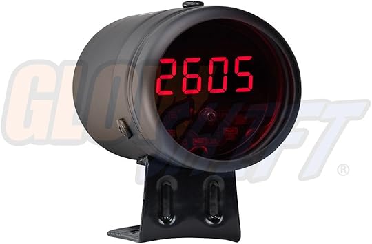 Glowshift Digital Tachometer Amp Shift Light Black Housing Amp Red Led For 4 6 8 Cylinder Gas Powered Engines