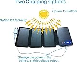 Zebora Powerful Portable Solar Charger Equipped with 4 Foldable Solar Panels & 10,000 mAh Dual USB Ports Power Bank for Mobile Devices, Pads & More Other USB-charged Devices