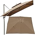 OUKEJNM 10 X 10ft Patio Umbrella Replacement Canopy Square Cantilever 2-Tier Top Cover Outdoor Market Umbrella