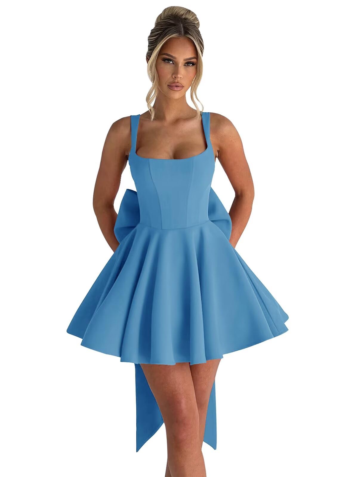 ouhati Plus Size Short Spaghetti Straps Homecoming