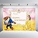 TJ 7x5ft Vinyl Beaty and The Beast Photography Backdrops Happy Birthday Party Decoration Banner Princess Party Supplies Photo Background Studio Props Booth