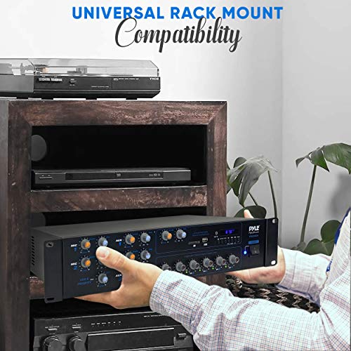 Pyle Wireless Bluetooth Power Amplifier System 4200W 6CH Powered Rack